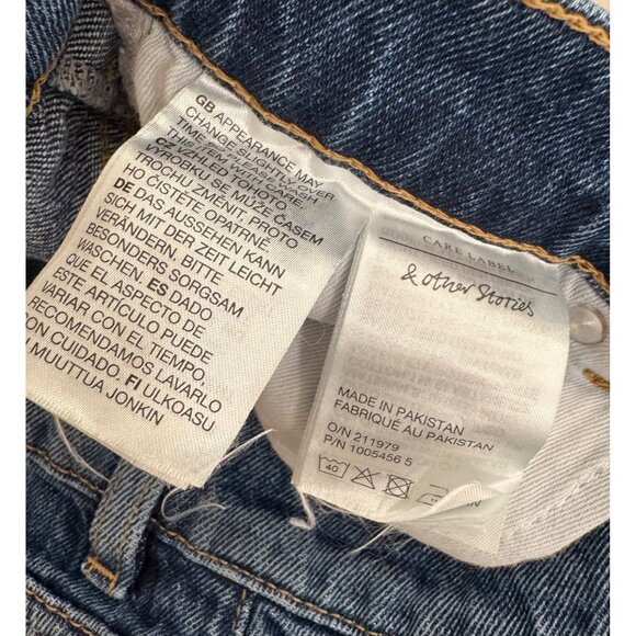 Other Stories High waist straight leg Jeans retro blue 90s boho sz 28 - Picture 8 of 9
